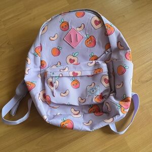 Kids Cute Peach Print Lavender Backpack